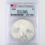 Certified 2008 U.S. American Eagle silver dollar