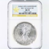 Certified 2011-W U.S. American Eagle silver dollar