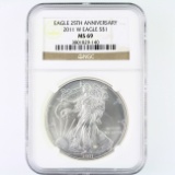 Certified 2011-W U.S. American Eagle silver dollar