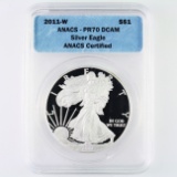 Certified 2011-W U.S. American Eagle silver dollar