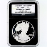 Certified 2011-W proof U.S. American Eagle silver dollar
