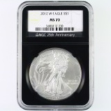 Certified 2012-W U.S. American Eagle silver dollar