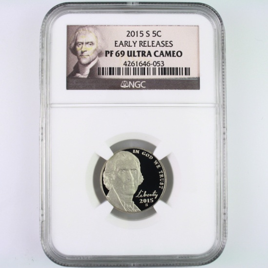 Certified 2015-S proof U.S. Jefferson nickel