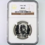 Certified 1964 U.S. Kennedy half dollar