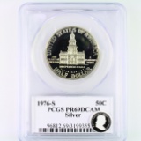Certified 1976-S silver proof U.S. Kennedy half dollar