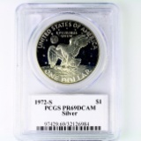 Certified 1972-S silver proof U.S. Eisenhower dollar