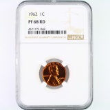 Certified 1962 proof U.S. Lincoln cent