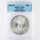 Certified 2011-W U.S. American Eagle silver dollar