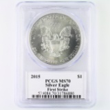 Certified 2015 autographed U.S. American Eagle silver dollar