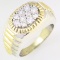 Vintage 14K yellow gold Rolex-style diamond ring