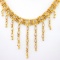 Gorgeous vintage 22K yellow gold diamond collar chandelier Kundan necklace