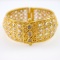 Stunning vintage 22K yellow gold diamond Kundan hinged bangle bracelet