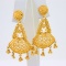 Pair of vintage 22K yellow gold chandelier dangle earrings