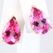 Pair of estate 14K rose gold pink topaz stud earrings