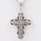 Estate sterling silver diamond cross necklace