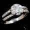 Estate 14K white gold diamond cluster ring