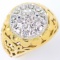 Vintage 10K yellow gold diamond dome ring