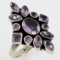 Estate sterling silver amethyst cocktail ring