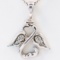 Estate sterling silver diamond angel heart necklace