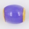 Estate 14K yellow gold purple jade barrel bead pendant