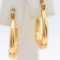 Pair of estate 14K yellow gold ram head design hoop earrings