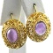 Pair of vintage gilt sterling silver amethyst earrings