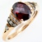 Estate Le Vian 14K rose gold white & champagne diamond & garnet ring