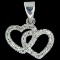 Estate 10K white gold diamond interlocking hearts