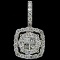 Estate 10K white gold diamond halo cluster pendant