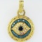 Estate Judith Ripka 18K yellow gold diamond evil eye enhancer pendant