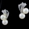 Pair of vintage Mikimoto sterling silver Akoya pearl earrings