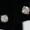 Pair of estate 14K white gold diamond stud earrings