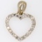 Estate sterling silver diamond heart pendant