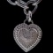 Estate sterling silver diamond heart necklace