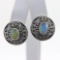 Pair of estate sterling silver opal stud earrings