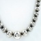Vintage sterling silver graduated beaded necklace