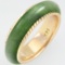 Vintage 14K yellow gold jade band ring