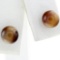 Pair of estate unmarked 14K yellow gold tiger eye stud earrings