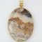 Estate 18K yellow gold bezeled crazy lace agate pendant