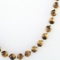 Estate 14K yellow gold tiger's eye beaded necklace