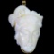 Estate unmarked 14K yellow gold genuine carved walrus-ivory geisha pendant