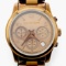 Authentic like-new Michael Kors brown chronograph wristwatch