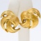 Pair of authentic estate Givenchy yellow gold-plated leaf earrings