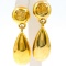 Pair of authentic estate Givenchy yellow gold-plated Greek key dangle earrings