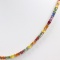 Estate sterling silver multi-colored natural sapphire necklace