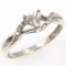 Estate sterling silver diamond heart engagement ring
