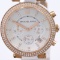 Authentic estate Michael Kors rose gold-accented stainless steel wristwatch