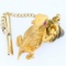 Vintage 14K yellow gold bearded dragon lizard tie tack