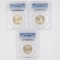 Investor's lot of 3 certified 1936 U.S. Washington quarters