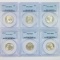 Investor's lot of 6 certified 1946-S U.S. Washington quarters